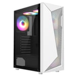 CIT White ATX Gaming PC Case Mid Tower 6 x 120MM A-RGB LED Fans Tempered Glass