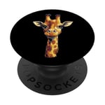 Girafe pixel ludique dans un style rétro pour enfants, filles, garçons PopSockets PopGrip Adhésif