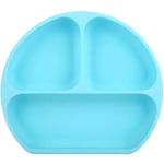 Assiette à Ventouse pour Bébé,Assiette à Ventouse pour Bébé, Assiettes de Séparation en Silicone de Bébé Ventouse Puissante,Bleu