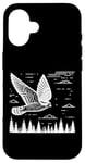 Coque pour iPhone 16 Line Art Oiseau et ornithologue Common Nighthawk