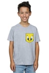 Tweety Pie Face Faux Pocket T-Shirt