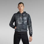 G Star Raw Mens G-Star RAW Center Chest Logo Hoodie - Black/Dark Grey Cotton - Size Medium