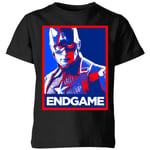 Avengers Endgame Captain America Poster Kids' T-Shirt - Black - 5-6 ans