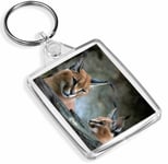 1 x Caracal African Lynx Ears Wild - Keyring - IP02 - Mum Dad Kids Gift#3171