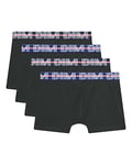 DIM Boxer Garçon EcoDIM Coton Stretch Coloré x4, Noir, 10 ans