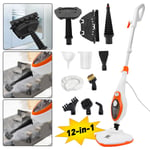 1500W 12-in-1 Steam Mop Floor Cleaner Handheld Steamer Carpet Upholstery Window