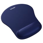 TECKNET Tapis de Souris avec Repose Poignet Tapis de Souris Ergonomique Tapis Souris Imperméable pour Ordinateur, Ordinateur Portable, Bureau, Maison et Voyage, Base Antidérapante, Bleu