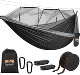 Hamac Moustiquaire Ultra Léger,300 X 200 Cm,Pour 2 Personnes,300 Kg,Séchage Rapide,Respirant,En Nylon Ripstop,Parachute Pour Camping,Trekking,Jardin,Gris Noir.[Y28]