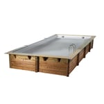 Piscine bois Linéa 8,00 x 5,00 x 1,40 m - Liner gris - Ubbink