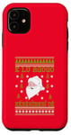 Coque pour iPhone 11 2024 Famille Noël Unique Ugly Red