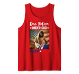 One Nation Under God Trump America Flag Christian Tank Top