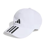 adidas Unisex 3-Stripes AEROREADY Running Training Baseball Cap, White/Black/Black, XS