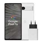 Google Pixel 7a et chargeur – Smartphone Android 5G débloqué avec objectif grand angle et 24 heures d'autonomie – Neige