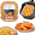 HONYAO Papier Cuisson Air Fryer Carré 18x18 cm Paper Sulfurisé pour Friteuse a Air, Parchemin Moule Accessoires compatible avec Philips 4,2L/Moulinex 5L/Ninja 4,7L, autres Airfryer 3,5-5 L