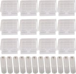 12Pcs Boîte à Piles en Plastique(4 Cellules), Boîte de Rangement pour Piles, Boîte à Piles pour AA et AAA + 12Pcs Convertisseur d'adaptateur de Batterie de AAA a AA