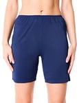 Bellivalini Femme Pantalon Court Shorts de Soie de Viscose BLV50-269 (Marine Bleu, S)