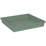 Soucoupe carrée Toscane - EDA PLASTIQUE - 40 cm - Vert laurier - Plastique