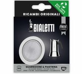 Bialetti Coffee Maker Spare Parts, Stainless Steel - 1 Gasket 1 Filter - 10 Cup