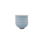 Denby - Elements Blue Rice Bowls Set of 4 - Dishwasher Microwave Safe Crockery 480ml 13cm - Blue, White Ceramic Stoneware Tableware - Chip & Crack Resistant Soup Bowls