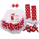 Långärmad Jul Nyfödd Baby höst Spetsdesign Romper Jumpsuit Pannband 4 st ropa bebe Jul Cosplay Costum as photo29