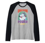 Unicorn rainbow - Unicorn power in me Raglan Baseball Tee