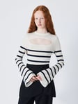 John Lewis x A.W.A.K.E. MODE Stripe Cut Out Jumper, Ecru/Navy