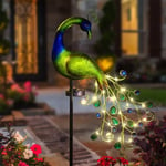 Ranipobo - Lumieres de paon solaire exterieur , led Light Metal Peacock Statues Figurine Lawn Paysage pour le chemin de cour Decoration Garden