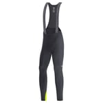 GORE WEAR Men's Thermal Cycling Bib Shorts with Seat Pad, C3, Black/Neon Yellow, XL