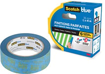 ScotchBlue Ruban de masquage de Peinture Finitions Parfaites, 36 mm x 41 m - Scotch Ruban Adhésif Premium pour des Bords de Couleur Nets, Intérieur et Extérieur, PEFC Controlled Sources