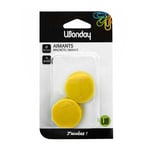 Wonday Aimant rond pour tableau magnétique - Diamètre 30 mm Jaune (blister 4 unités)