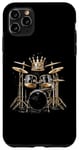Coque pour iPhone 11 Pro Max Drums King Musician Band Batteur Musique Design Holiday Tees