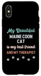 Coque pour iPhone X/XS Maine Coon Cat, maman, père, propriétaire, amoureux, thérapeute et ami