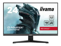 Iiyama G-Master Red Eagle G2470hs-B1 - Led-Skärm - Spel - 24" (23.8" Visbar) - 1920 X 1080 Full Hd (1080P) @ 180 Hz - Fast Ips - 300 Cd/M² - 1000:1 - 0.2 Ms - Hdmi, Displayport - Högtalare - Svart, Matt