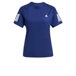 adidas Women's Club 3 Stripe Tennis Climacool T-Shirt, Dark Blue, M