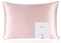 ZIMASILK 100% Mulberry Silk Pillowcase for Hair and Skin Health, Soft & Smooth, Both Sides Premium Grade 6A Silk, 600 Thread Count, with Hidden Zipper, 1pc (Standard 50x75 cm, Light Plum)