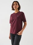 Lacoste Relaxed Fit Plain Soft Cotton Jersey T-shirt, Green, Size 12, Women