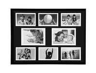Premier Housewares 2300664 Cadre Photo Collage Plastique Noir 6 Photos de 10 x 15 cm et 2 Photos de 13 x 18 cm