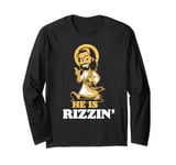 He Is Rizzin' Funny Christian Jesus Christ Rizz Risen Easter Long Sleeve T-Shirt