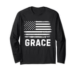 Grace Birthday Forename Flag Personalized USA Long Sleeve T-Shirt