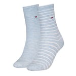 Tommy Hilfiger Strumpor 2P Classic Small Stripe Socks Ljusblå Strl 39/42 Dam