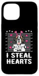 iPhone 15 I Steal Hearts Valentine St Bernard Dog Funny Valentines Day Case