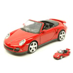 PORSCHE 911 (997) TURBO CABRIO 2005 RED 1:24 MotorMax Auto Stradali Die Cast