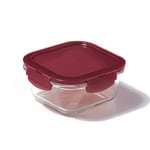 LocknLock Eco Ovenglass Glass Food Storage Containers with Lids 500ml - Airtight, Leakproof Square Glass Food Container with Recycled Plastic Lid, Oven Safe, Dishwasher Safe, 14 x 14 x 6.7cm