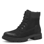 Tamaris Bottes Confortables doublées pour Femme avec Lacets et Textile Tendance, Nubuck Noir, 39 EU