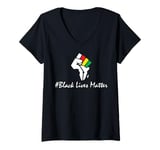 Womens Black Lives Matter BLM Empowerment African American Pride V-Neck T-Shirt