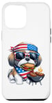 Coque pour iPhone 14 Pro Max Shih Tzu Barbecue 4 juillet pour hommes, femmes, enfants, adolescents, garçons et filles