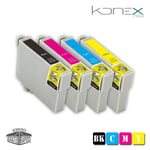 KIT 4 X CARTOUCHES D¿ENCRE MULTI COULEUR COMPATIBLES T27 BK - T27 Y AVEC IMPRIMANTE EPSON WorkForce WF-7610 DWF