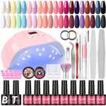 Gel nagellack set med 36 W UV + LED nagellampa 20 st UV-nagellack nagelstudio set nagelset