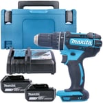 Makita DHP482 18V LXT Li-Ion 2-Speed Combi Drill With 2 x 6.0Ah Batteries, Ch...