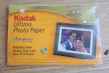 KODAK ULTIMA PHOTO PAPER 4x6" HIGH GLOSS 270GSM 20 SHEETS NEW & SEALED